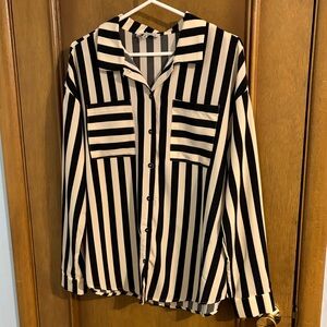 HYFVE Cream and Black Striped Shirt